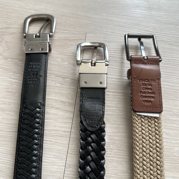 LOT 3 boys full grain leather & woven belts - Picture 7 of 7